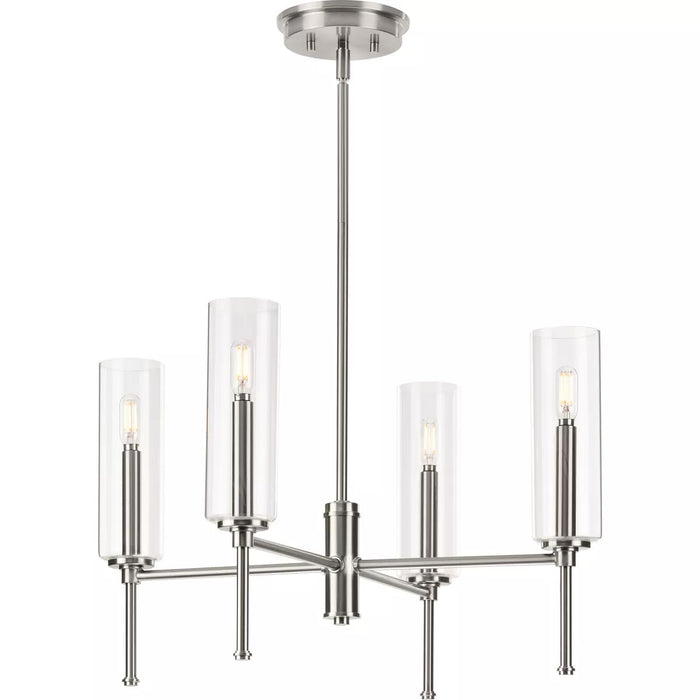 Progress Lighting 94400293009 Elara 4 Light 60W Chandelier Candelabra Base Brushed Nickel (P400293-009)