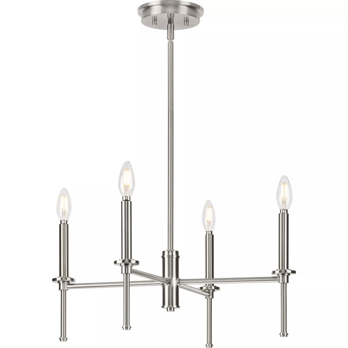Progress Lighting 94400293009 Elara 4 Light 60W Chandelier Candelabra Base Brushed Nickel (P400293-009)
