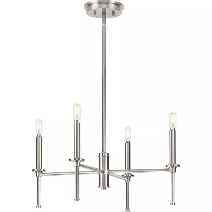 Progress Lighting 94400293009 Elara 4 Light 60W Chandelier Candelabra Base Brushed Nickel (P400293-009)