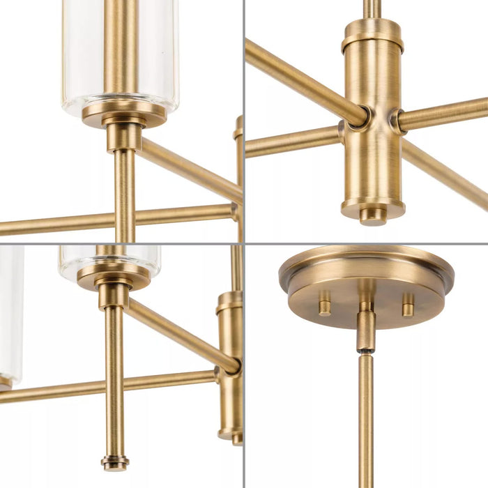 Progress Lighting 94400293163 Elara 4 Light 60W Chandelier Candelabra Base Vintage Brass (P400293-163)