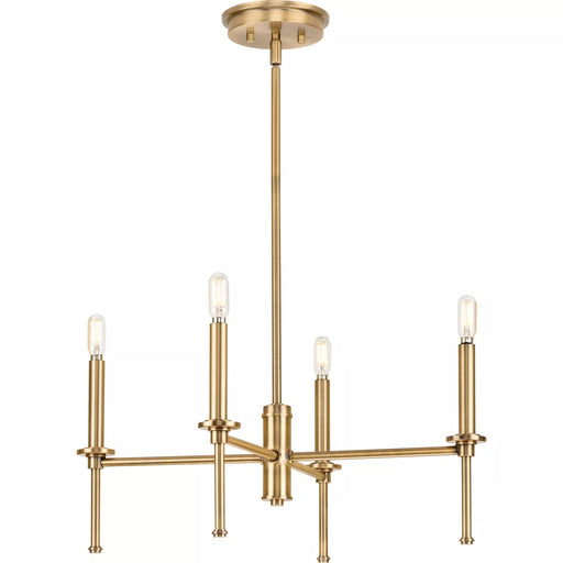 Progress Lighting 94400293163 Elara 4 Light 60W Chandelier Candelabra Base Vintage Brass (P400293-163)