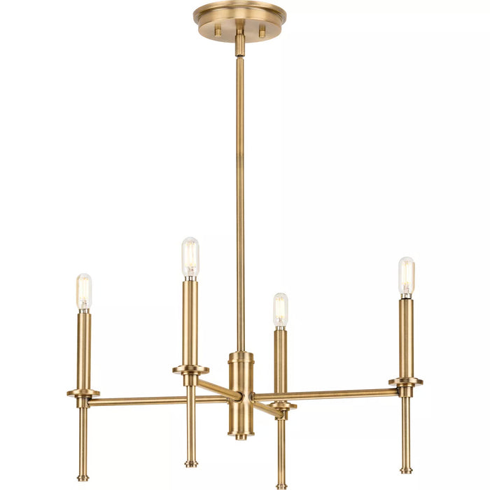 Progress Lighting 94400293163 Elara 4 Light 60W Chandelier Candelabra Base Vintage Brass (P400293-163)