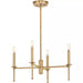 Progress Lighting 94400293163 Elara 4 Light 60W Chandelier Candelabra Base Vintage Brass (P400293-163)