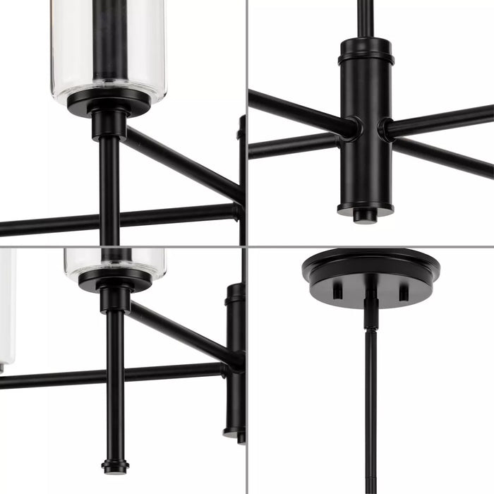 Progress Lighting 9440029331M Elara 4 Light 60W Chandelier Candelabra Base Matte Black (P400293-31M)