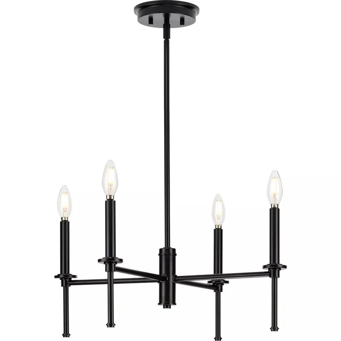 Progress Lighting 9440029331M Elara 4 Light 60W Chandelier Candelabra Base Matte Black (P400293-31M)