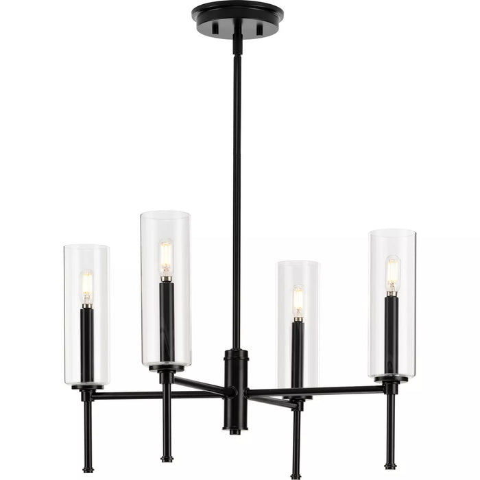 Progress Lighting 9440029331M Elara 4 Light 60W Chandelier Candelabra Base Matte Black (P400293-31M)