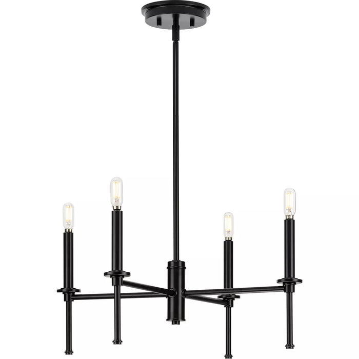 Progress Lighting 9440029331M Elara 4 Light 60W Chandelier Candelabra Base Matte Black (P400293-31M)