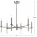 Progress Lighting 94400294009 Elara 6 Light 60W Chandelier Candelabra Base Brushed Nickel (P400294-009)