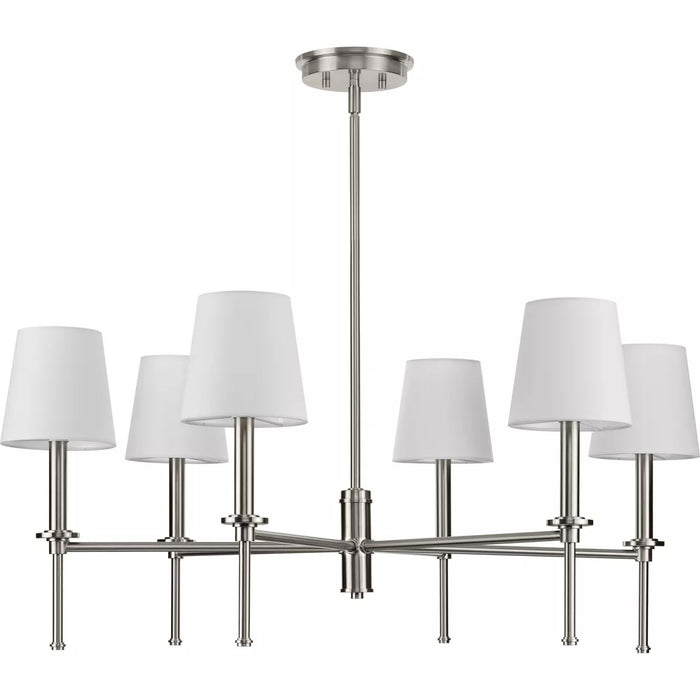 Progress Lighting 94400294009 Elara 6 Light 60W Chandelier Candelabra Base Brushed Nickel (P400294-009)