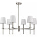 Progress Lighting 94400294009 Elara 6 Light 60W Chandelier Candelabra Base Brushed Nickel (P400294-009)