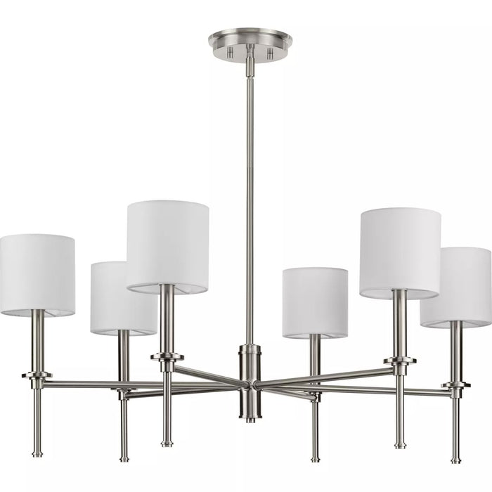 Progress Lighting 94400294009 Elara 6 Light 60W Chandelier Candelabra Base Brushed Nickel (P400294-009)