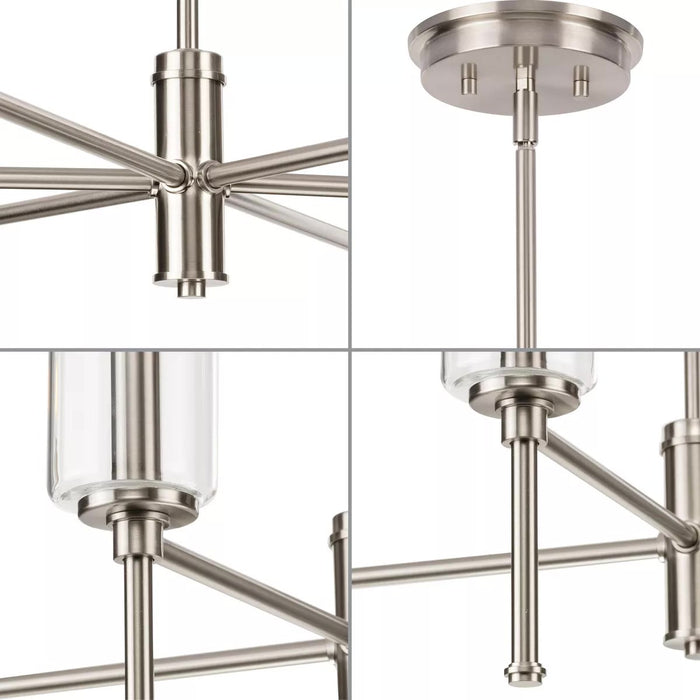 Progress Lighting 94400294009 Elara 6 Light 60W Chandelier Candelabra Base Brushed Nickel (P400294-009)