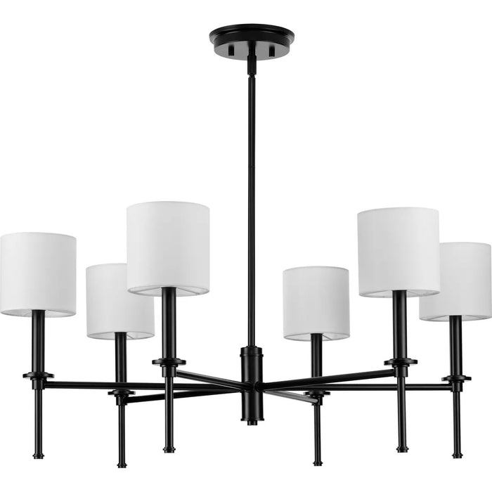 Progress Lighting 9440029431M Elara 6 Light 60W Chandelier Candelabra Base Matte Black (P400294-31M)