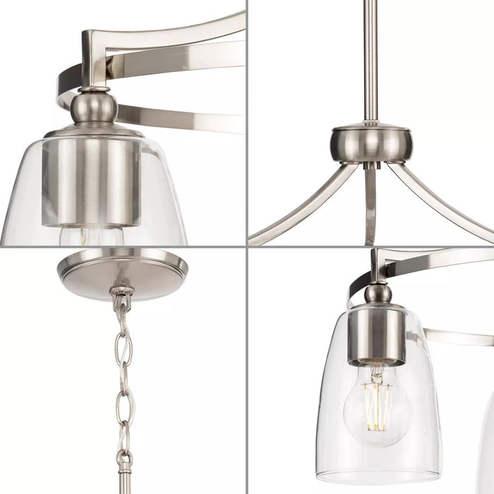 Progress Lighting 94400295009 Parkhurst 3 Light 60W Chandelier Medium Base Brushed Nickel (P400295-009)