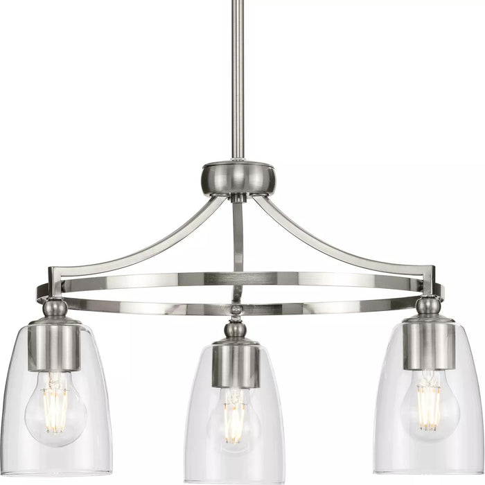Progress Lighting 94400295009 Parkhurst 3 Light 60W Chandelier Medium Base Brushed Nickel (P400295-009)