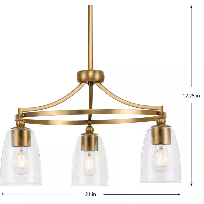 Progress Lighting 94400295109 Parkhurst 3 Light 60W Chandelier Medium Base Brushed Bronze (P400295-109)