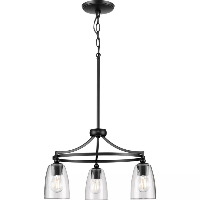 Progress Lighting 9440029531M Parkhurst 3 Light 60W Chandelier Medium Base Matte Black (P400295-31M)