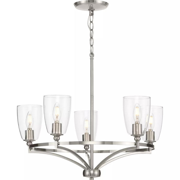 Progress Lighting 94400296009 Parkhurst 5 Light 60W Chandelier Candelabra Base Brushed Nickel (P400296-009)