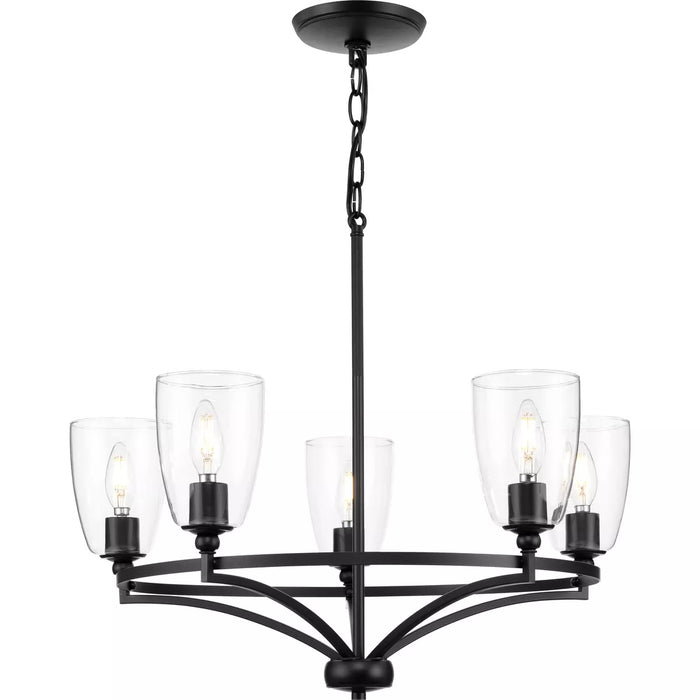 Progress Lighting 9440029631M Parkhurst 5 Light 60W Chandelier Candelabra Base Matte Black (P400296-31M)
