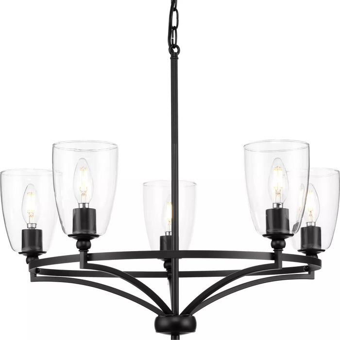 Progress Lighting 9440029631M Parkhurst 5 Light 60W Chandelier Candelabra Base Matte Black (P400296-31M)