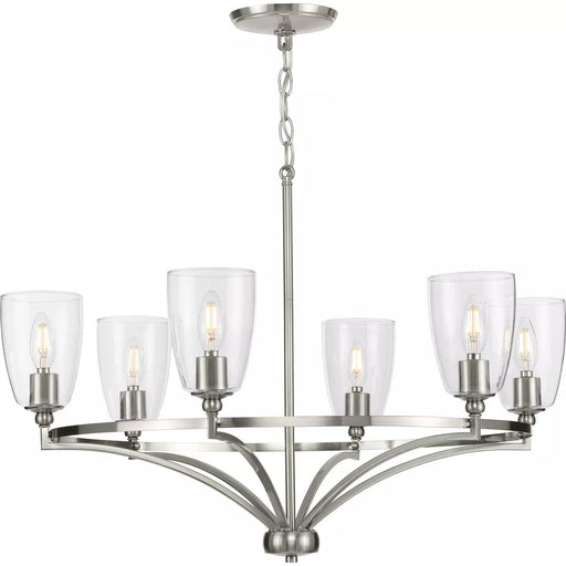 Progress Lighting 94400297009 Parkhurst 6 Light 60W Chandelier Candelabra Base Brushed Nickel (P400297-009)
