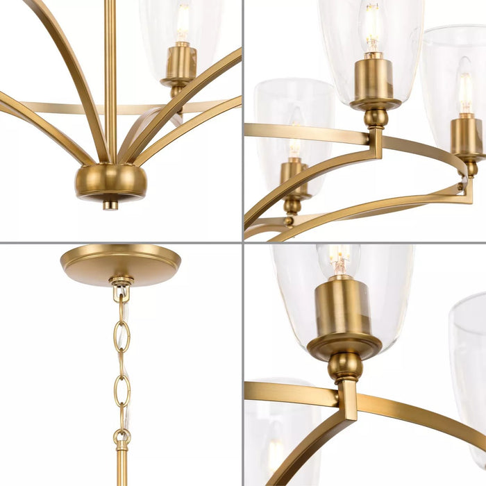 Progress Lighting 94400297109 Parkhurst 6 Light 60W Chandelier Candelabra Base Brushed Bronze (P400297-109)
