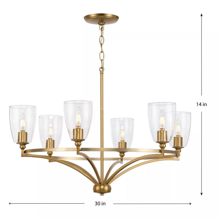 Progress Lighting 94400297109 Parkhurst 6 Light 60W Chandelier Candelabra Base Brushed Bronze (P400297-109)