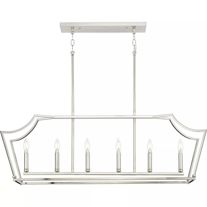 Progress Lighting 94400300009 Parkhurst 6 Light 60W Island Chandelier Candelabra Base Brushed Nickel (P400300-009)