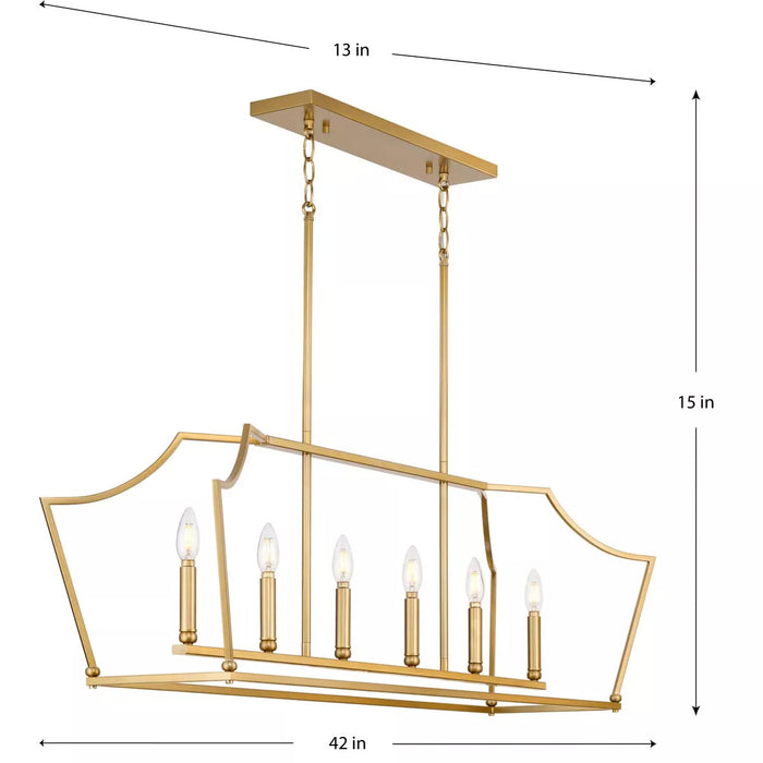 Progress Lighting 94400300109 Parkhurst 6 Light 60W Island Chandelier Candelabra Base Brushed Bronze (P400300-109)