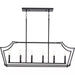 Progress Lighting 9440030031M Parkhurst 6 Light 60W Island Chandelier Candelabra Base Matte Black (P400300-31M)