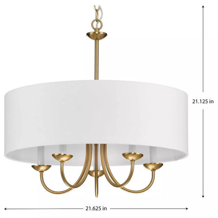 Progress Lighting 944217109 5 Light 60W Chandelier Candelabra Base Brushed Bronze (P4217-109)
