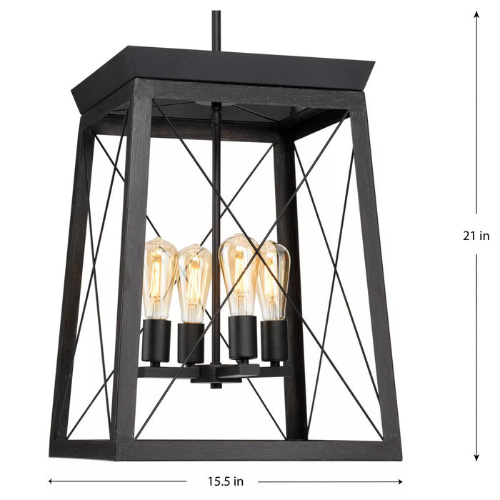 Progress Lighting 94500178031 Briarwood 4 Light 60W Hall And Foyer Light Medium Base Black (P500178-031)