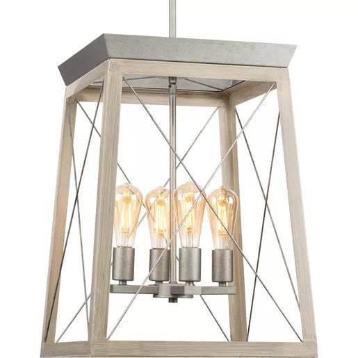 Progress Lighting 94500178141 Briarwood 4 Light 60W Hall And Foyer Light Medium Base Galvanized Finish (P500178-141)