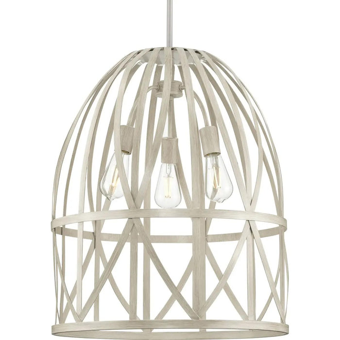 Progress Lighting 94500344185 Chastain 3 Light 60W Pendant Medium Base Bleached Oak (Painted) (P500344-185)