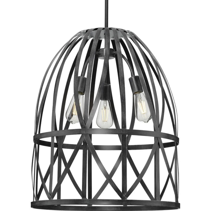 Progress Lighting 94500344187 Chastain 3 Light 60W Pendant Medium Base 	Cerused Black Oak (P500344-187)