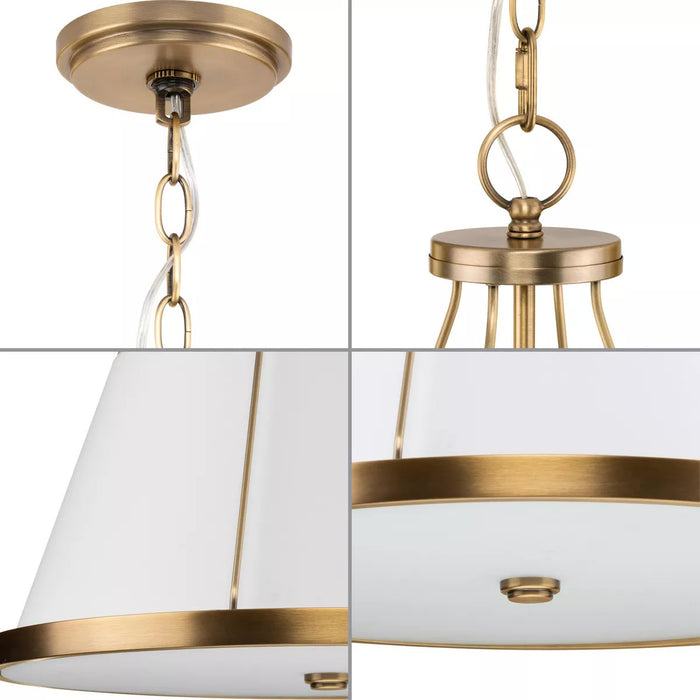 Progress Lighting 94500357163 Saffert 3 Light 60W Pendant Medium Base Vintage Brass (P500357-163)