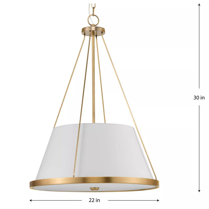 Progress Lighting 94500357163 Saffert 3 Light 60W Pendant Medium Base Vintage Brass (P500357-163)