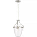 Progress Lighting 94500360009 Parkhurst 1 Light 60W Mini-Pendant Medium Base Brushed Nickel (P500360-009)