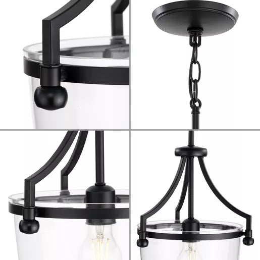 Progress Lighting 9450036031M Parkhurst 1 Light 60W Mini-Pendant Medium Base Matte Black (P500360-31M)