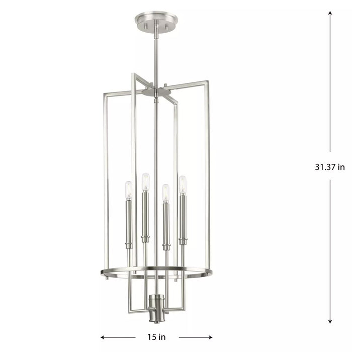 Progress Lighting 94500363009 Elara 4 Light 60W Hall And Foyer Light Candelabra Base Brushed Nickel (P500363-009)
