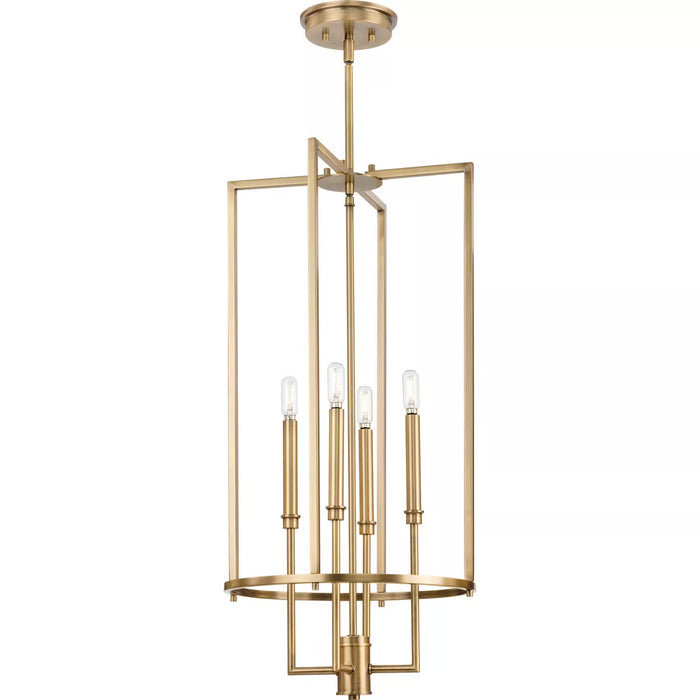 Progress Lighting 94500363163 Elara 4 Light 60W Hall And Foyer Light Candelabra Base Vintage Brass (P500363-163)