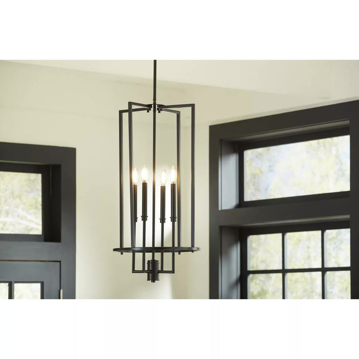Progress Lighting 9450036331M Elara 4 Light 60W Hall And Foyer Light Candelabra Base Matte Black (P500363-31M)