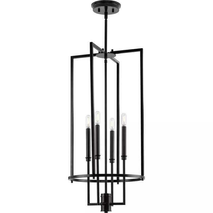 Progress Lighting 9450036331M Elara 4 Light 60W Hall And Foyer Light Candelabra Base Matte Black (P500363-31M)