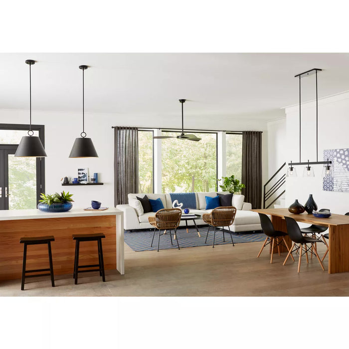Progress Lighting 9450036831M Parkhurst 3 Light 60W Pendant Medium Base Matte Black (P500368-31M)