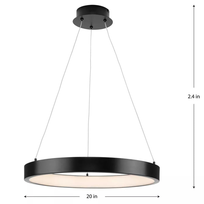 Progress Lighting 9450036931M30 Inverse 1 Light 25W LED Pendant Matte Black (P500369-31M-30)