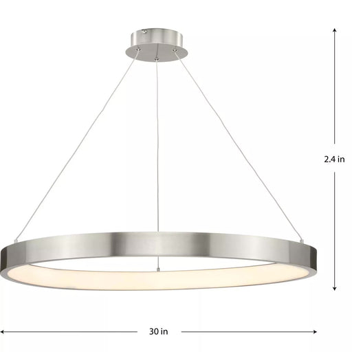 Progress Lighting 9450037000930 Inverse 1 Light 35W LED Pendant Brushed Nickel (P500370-009-30)