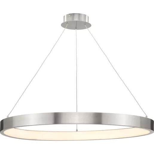 Progress Lighting 9450037000930 Inverse 1 Light 35W LED Pendant Brushed Nickel (P500370-009-30)