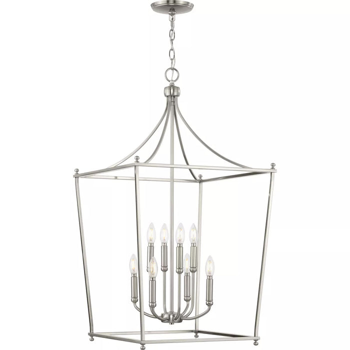 Progress Lighting 94500371009 Parkhurst 8 Light 60W Hall And Foyer Light Candelabra Base Brushed Nickel (P500371-009)