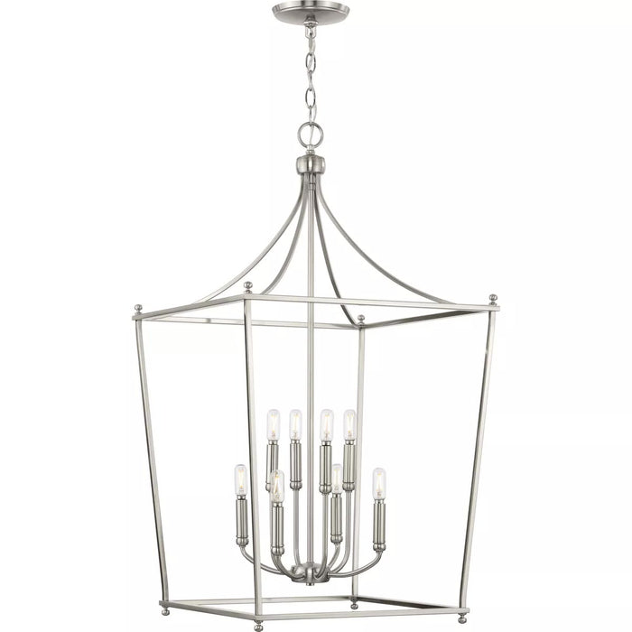 Progress Lighting 94500371009 Parkhurst 8 Light 60W Hall And Foyer Light Candelabra Base Brushed Nickel (P500371-009)