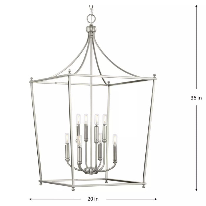 Progress Lighting 94500371009 Parkhurst 8 Light 60W Hall And Foyer Light Candelabra Base Brushed Nickel (P500371-009)